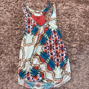 Colorful tank top with a cute back!